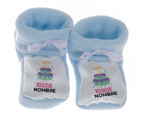 Pastel de cumpleaños - nombre: Botitas bebé