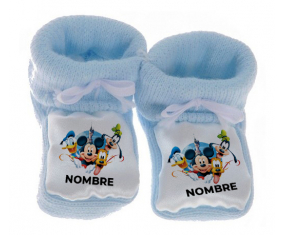 Botitas bebé de Disney Mickey Donald Pluto y diseño de bingo 1 con nombre