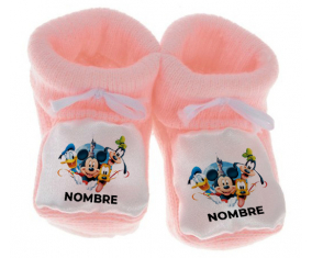 Botitas bebé de Disney Mickey Donald Pluto y diseño de bingo 1 con nombre
