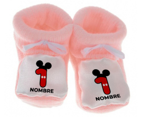 Botitas Baby Disney Mickey Número 1 con nombre