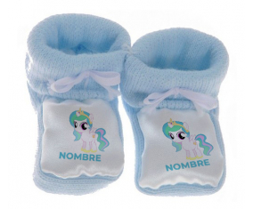 Botitas Baby My Little Pony Princess Celestia diseño-1 con nombre