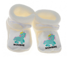 Botitas bebé Unicornio diseño-3 con nombre