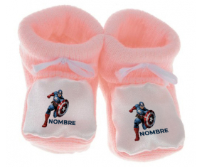 Botitas Baby Captain America diseño-1 con nombre