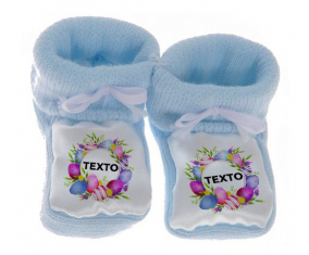 Botitas bebé huevo de Pascua diseño-1 con texto