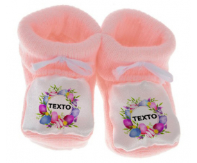 Botitas bebé huevo de Pascua diseño-1 con texto