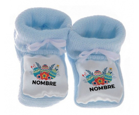 Botitas Bebé Huevo de Pascua Diseño-5 con Nombre
