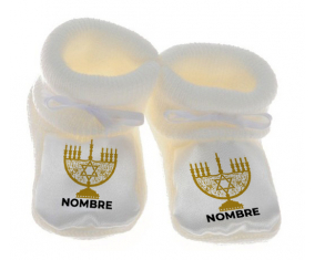 judaísmo del bebé Botitas: Diseño de Hanukkah-1