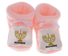 judaísmo del bebé Botitas: Diseño de Hanukkah-1