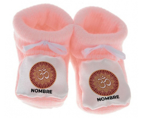 Botitas bebé Om aum Sánscrito diseño-1 con nombre