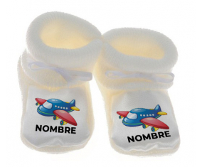 Botitas juguetes para bebés Toys Plane diseño-1 con nombre