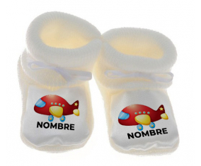 Botitas juguetes para bebés Toys Plane diseño-2 con nombre