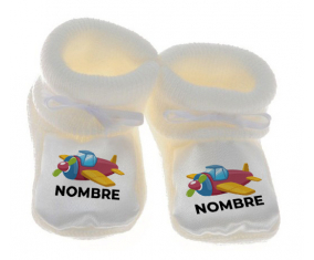 Botitas juguetes para bebés Toys Plane diseño-3 con nombre