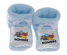 Botitas juguetes para bebés Toys Plane diseño-3 con nombre