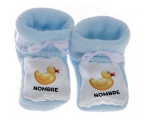 Botitas juguetes de bebé patito amarillo con nombre