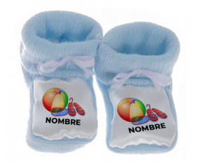 Botitas juguetes para bebés juguetes máscara globo y playa flip con nombre