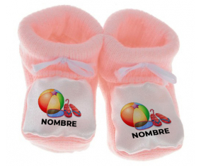 Botitas juguetes para bebés juguetes máscara globo y playa flip con nombre