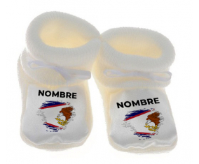 Botitas cepillo de bandera de bebé efecto Samoa Americana con nombre
