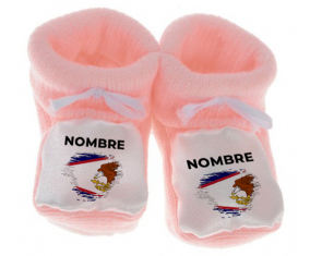Botitas cepillo de bandera de bebé efecto Samoa Americana con nombre