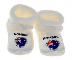 Botitas baby flag brush effect Australia con nombre