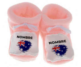 Botitas baby flag brush effect Australia con nombre