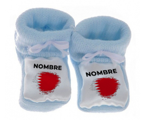 Botitas bebé bandera bahreiní efecto cepillo con nombre