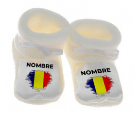 Botitas efecto de cepillo Chad de bandera de bebé con nombre