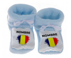 Botitas efecto de cepillo Chad de bandera de bebé con nombre