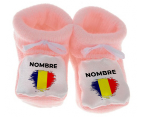 Botitas efecto de cepillo Chad de bandera de bebé con nombre