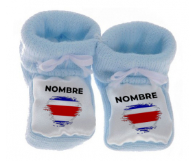 Botitas baby flag brush effect Costa Rica con nombre