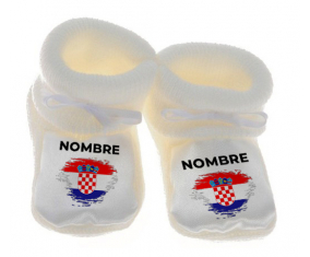 Botitas efecto de bandera de bebé cepilla Croacia con nombre