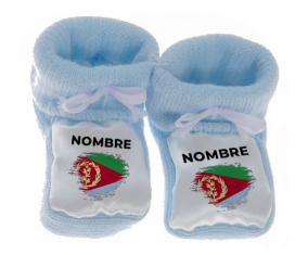 Botitas efecto bandera bebé cepilla Eritrea con nombre