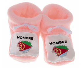 Botitas efecto bandera bebé cepilla Eritrea con nombre