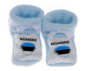 Botitas efecto bandera bebé cepilla Estonia con nombre