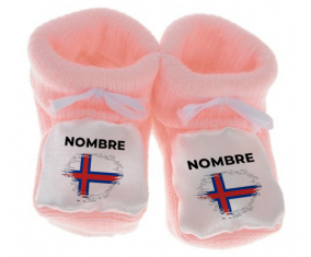 Botitas bebé bandera cepillo efecto faroe islas con nombre