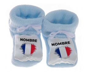 Botitas baby flag France efecto pincel con nombre