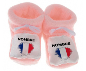 Botitas baby flag France efecto pincel con nombre