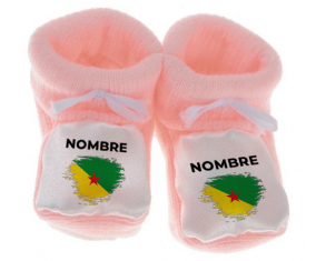 Botitas bebé flag efecto cepillo Guayana Francesa con nombre