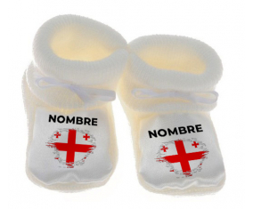 Botitas efecto cepillo de bandera de bebé Georgia con nombre