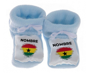 Botitas efecto cepillo de bandera de bebé Ghana con nombre