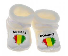 Botitas efecto bandera bebé cepillo Guinea Bissau con nombre