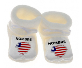 Botitas cepillo de bandera de bebé efecto Liberia con nombre