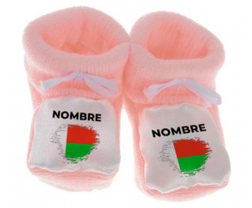 Botitas efecto de la bandera del bebé cepilla Madagascar con su nombre