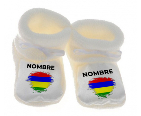 Botitas efecto pincel Baby Flag Mauricio con nombre