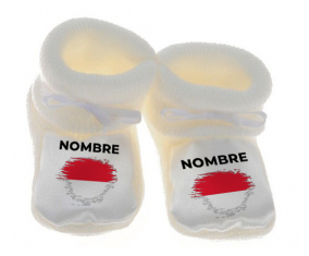 Botitas efecto bandera bebé cepilla Mónaco con nombre