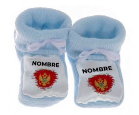 Botitas bebé bandera cepillo efecto Montenegro con nombre