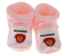 Botitas bebé bandera cepillo efecto Montenegro con nombre