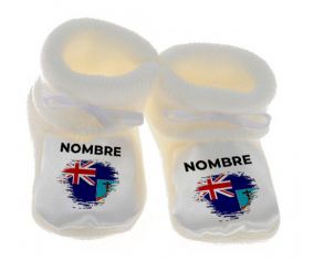 Botitas efecto cepillo Baby Flag Montserrat con nombre
