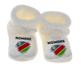 Botitas efecto cepillo de bandera de bebé Namibia con nombre