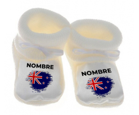 Botitas baby flag brush effect Nueva Zelanda con nombre
