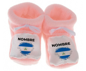 Botitas efecto bandera bebé cepilla Nicaragua con nombre